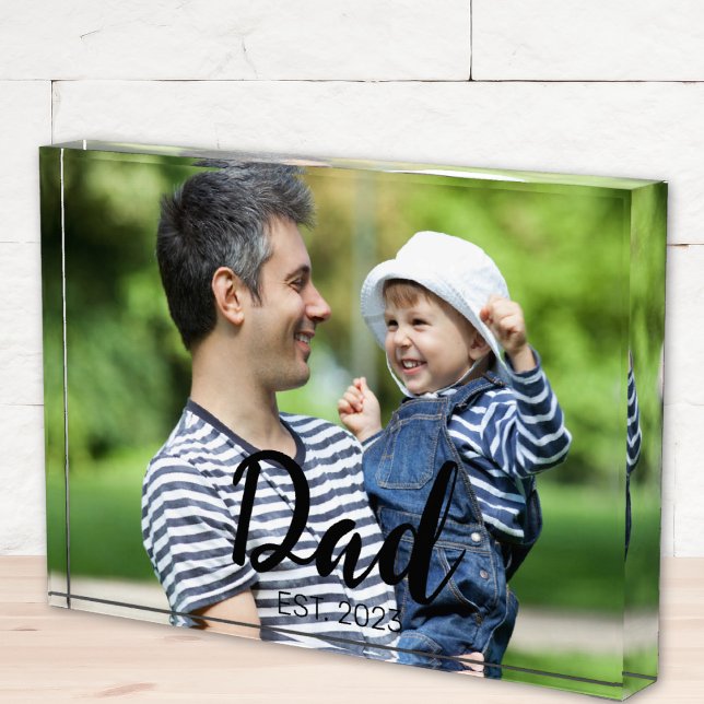 Bloc Photo Papa personnalisé établi écriture moderne (Créateur téléchargé)