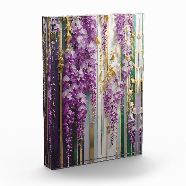 Bloc Photo Papier peint en fleurs Violet Gold Wisteria (Gauche)