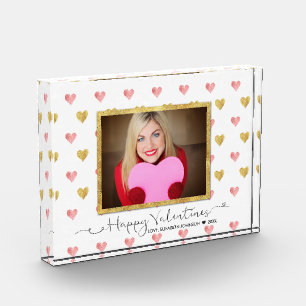 Bloc Photo Parties scintillant de la Saint-Valentin Script -