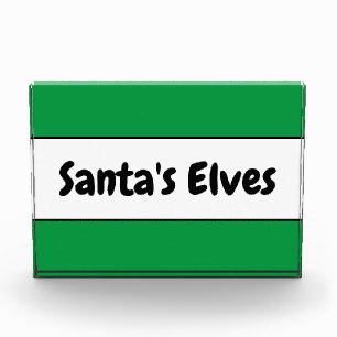 Bloc Photo PÈRE NOËL ELVES Belle Grandes Blancs Vert