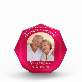 Bloc Photo Personalized Elegant Ruby 40th Anniversary Gift