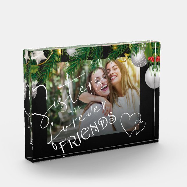 Bloc Photo Personnalisé | Citation "Les soeurs sont des amis  (Gauche)