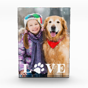 Bloc Photo Personnalisé Pet Lover Love Empreinte de patte Am
