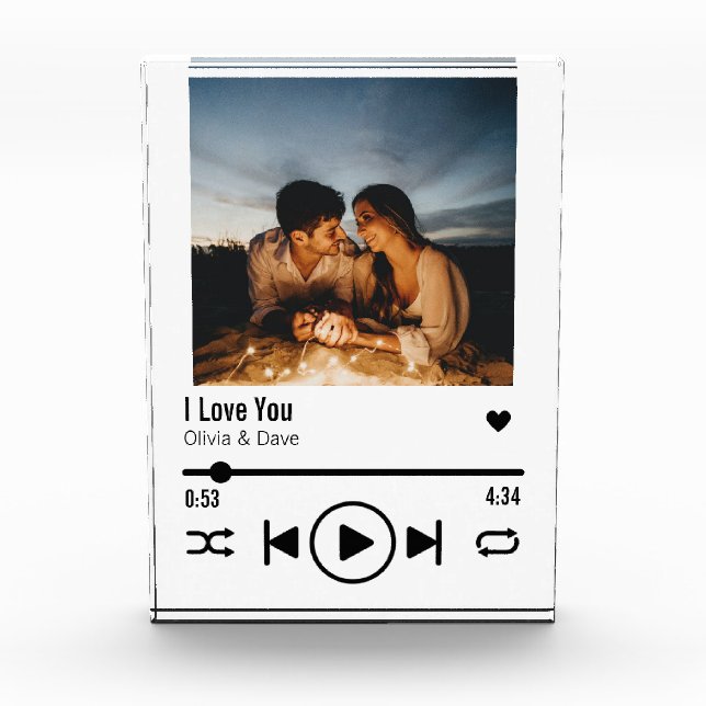 Bloc Photo Personnalisée Saint Valentin Photo Song Playlist (Devant)