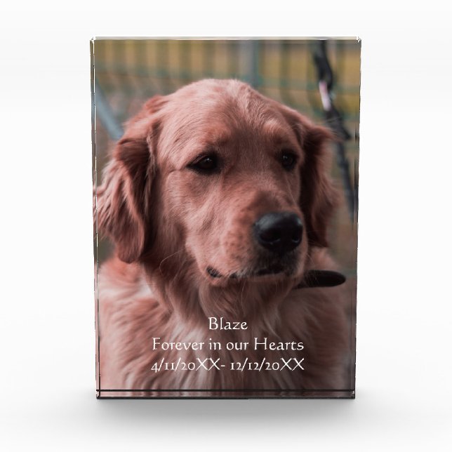 Bloc Photo Personnaliser Photo Pet Memorial Keepsaké (Devant)
