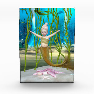 Bloc Photo Petite Sirène Fantaisie Fille, Océan Bleu