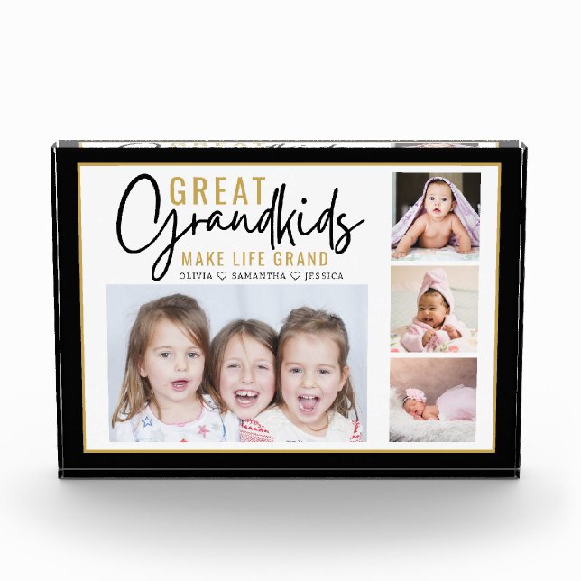 Bloc Photo Petits-enfants font la vie Grand-grands-parents 4  (Devant)