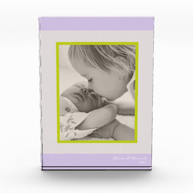Bloc Photo Photo bloc décoration bébé gosses pourpre (Devant)