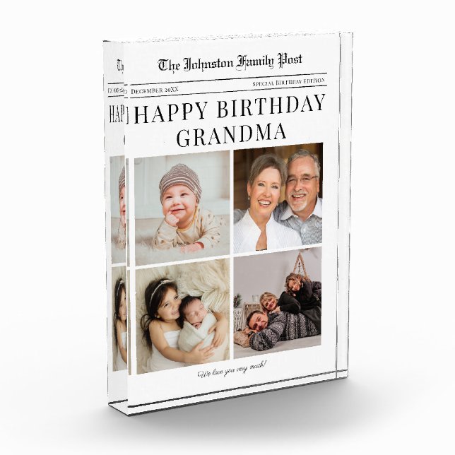 Bloc Photo Photo Block Anniversaire Collage photo pour grand- (Gauche)