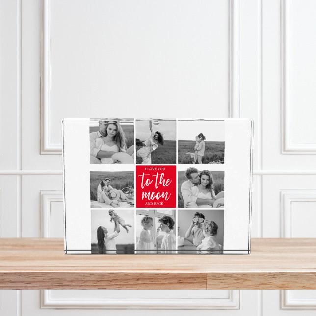 Bloc Photo Photo Collage Couple Moderne & Citation De La Lune (Créateur téléchargé)