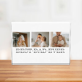 Bloc Photo Photo Collage moderne & Gris Meilleur Papa Jamais 