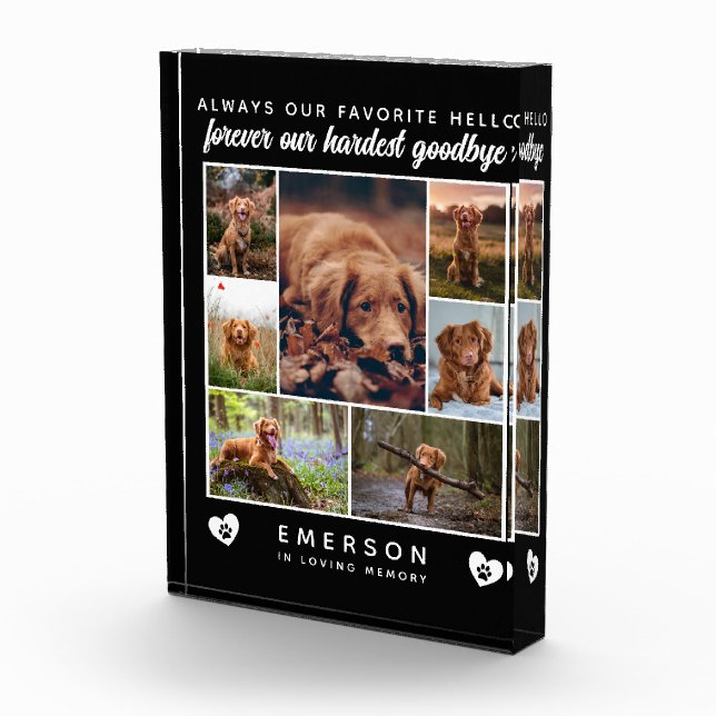 Bloc Photo Photo de chien Collage Hardest Goodbye Memorial (Droite)