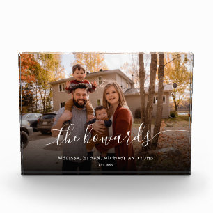 Bloc Photo Photo de famille de script chic