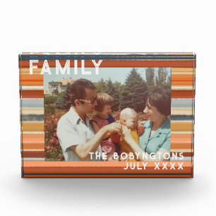 Bloc Photo Photo de famille personnalisée Boho retro coucher
