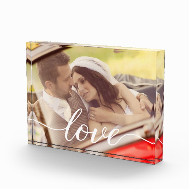 Bloc Photo Photo Mariage personnalisée Elégant Love Script (Droite)