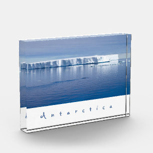 Bloc Photo Photo paysage de l'iceberg Antarctique avec texte