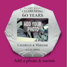 Bloc Photo Photo personnalisée 60e anniversaire de diamant Ke