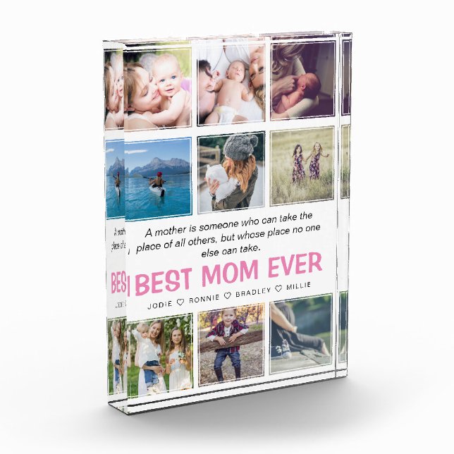 Bloc Photo Photos et citation de 'Best Mom Ever' (Gauche)