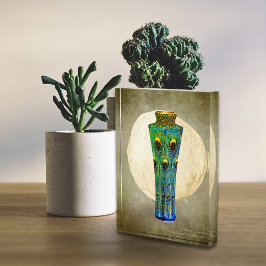 Bloc Photo Pièce Masterpiece Peacock Feathers Vase De 1900