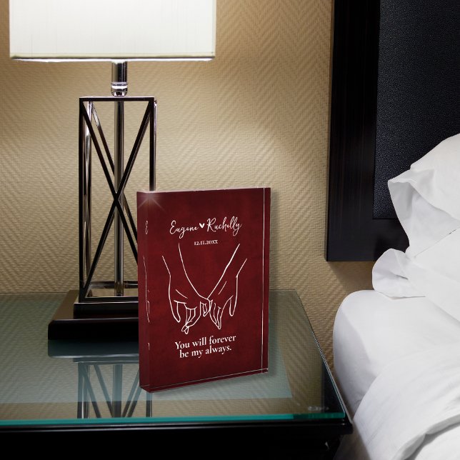 Bloc Photo Pinky Promise Couple's Names Romantic Photo Block (Pinky Promise Romantic You'll forever be my always Photo Block for Wedding, Anniversary or Valentine)