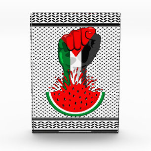 Bloc Photo Poing de résistance palestinienne sur le symbole d