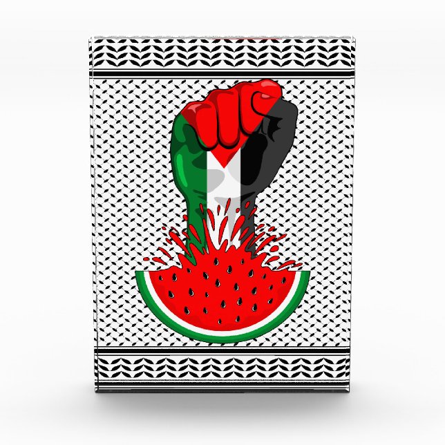 Bloc Photo Poing de résistance palestinienne sur le symbole d (Devant)