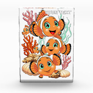 Bloc Photo Poisson clown Dessin animé mignon Famille Sous l'e