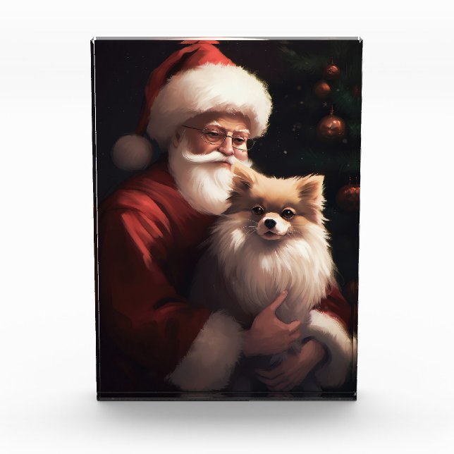 Bloc Photo Poméranien avec Noël Festif du Père Noël (Devant)
