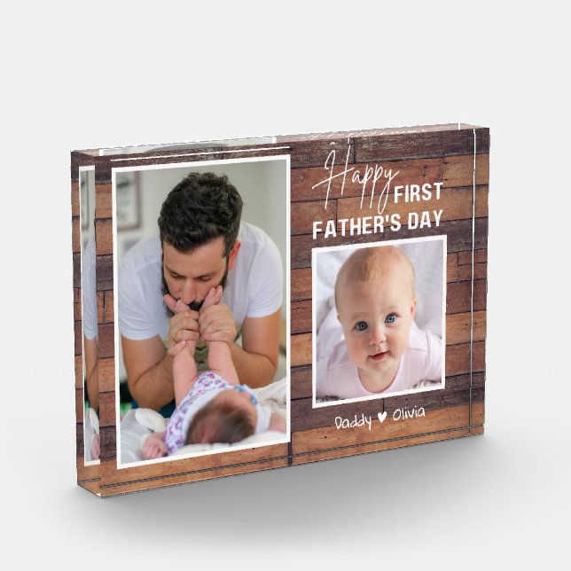 Bloc Photo Première Fête des pères Nouveau papa 2 palette pho (Gauche)