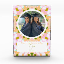 Pretty Rose Green Graduation Photo Keepsaké Cadeau