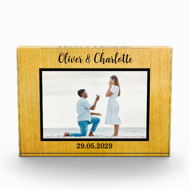 Bloc Photo Proposition de mariage personnalisé fiançailles (Devant)