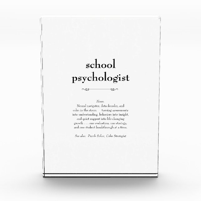 Bloc Photo Psychologue scolaire Définition Merci Cadeau (Devant)