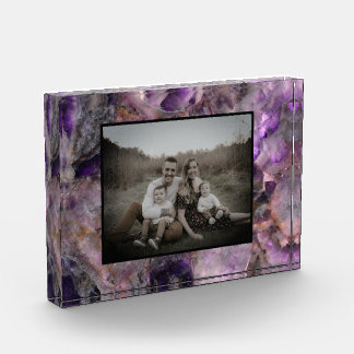 Bloc Photo Quartz d'Améthyste violet Abstrait, granit violet