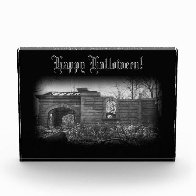 Bloc Photo Réception de la ruine de la tombe Halloween heureu (Devant)