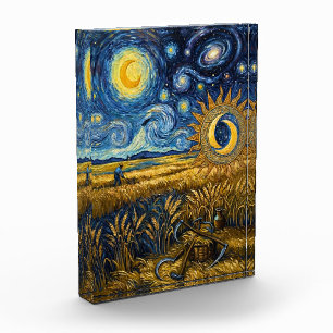 Bloc Photo Récolte étoilée de style Van Gogh, acrylique, beau