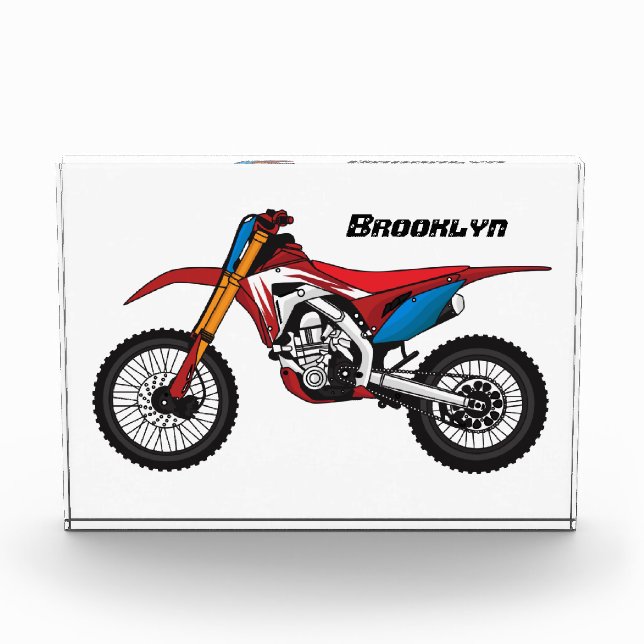 Bloc Photo Red dirt bike motorcycle (Devant)