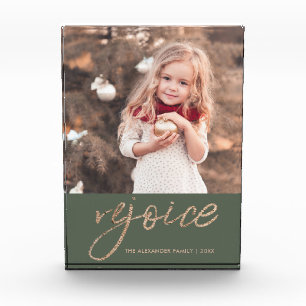 Bloc Photo Rejoice Rustic Christmas Ajouter photo et nom