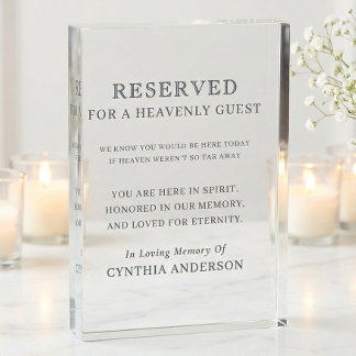 Bloc Photo Reserved for Heavenly Guest Wedding Memorial