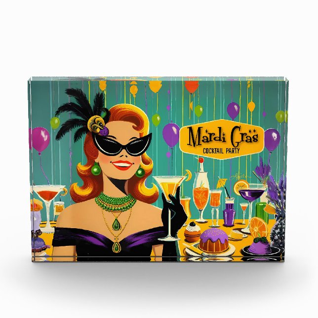 Bloc Photo Retro 50s Mardi Gras Martini Cocktail Party (Devant)