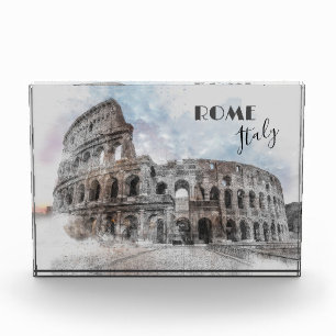 Bloc Photo Rome Italie Colisée Voyage Art Vintage