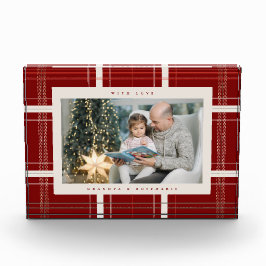 Bloc Photo Rouge traditionnel Plaid Cosy Cabine Noël Cadeau