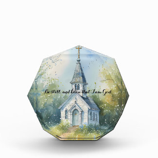 Bloc Photo Rustic Church Path in Wildflower Meadow