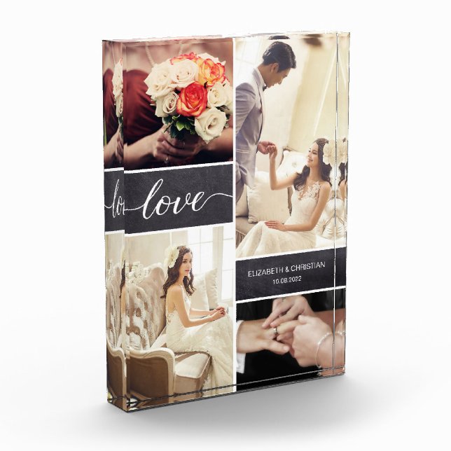 Bloc Photo Rustique Mariage Photo Collage Love script (Gauche)