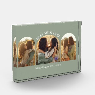 Bloc Photo Sage vert élégant arche multi photo meilleure mama