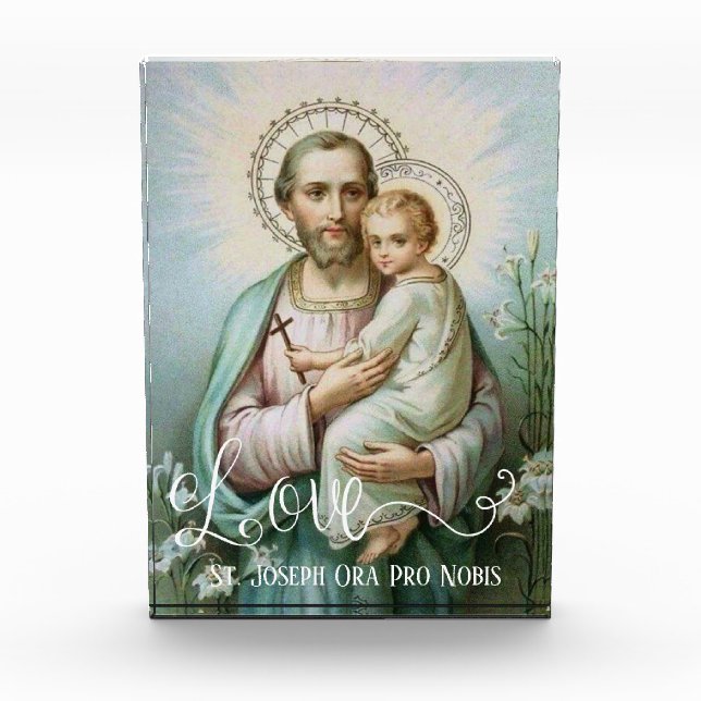 Bloc Photo Saint Joseph Baby Jésus Père Écrasage (Devant)