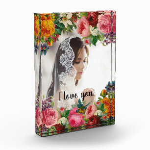 Bloc Photo Saint Valentin Floral I Love You Photo Mariage
