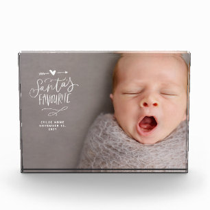 Bloc Photo Santas Favori Nouveau bébé Annouement de naissan