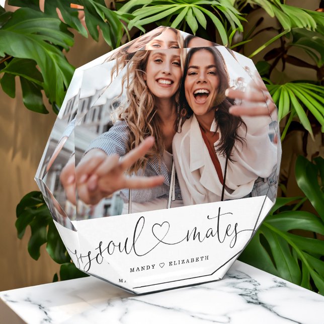 Bloc Photo Script d'âme | Meilleurs Amis Cadeau photo Keepsak (Soulmate Script | Best Friends Gift Photo Keepsake)