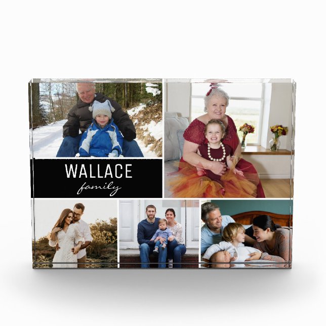 Bloc Photo Simple moderne Nom de famille Photo Collage (Devant)