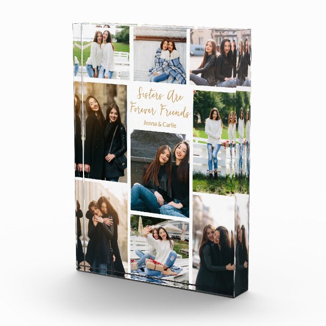 Bloc Photo Sisters Forever Friends Collage Citation personnal (Droite)